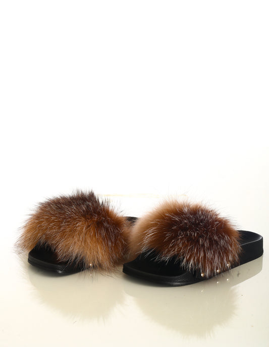 Brown and White Fur Slide