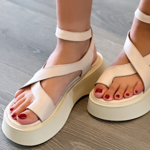 Aisha Beige-Flat Sandal